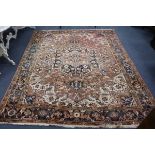 A Persian Kashan cream ground carpet 294 x 234cm