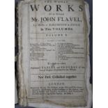 Flavel, John - The Works, folio, vol 2 only, calf, covers detached, spine ragged, London 1701