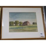 Francis Dodd (1874-1949)watercolourLandscape with haystacksigned23 x 31cm