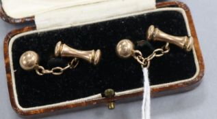 A pair of late Victorian 9ct gold cufflinks.