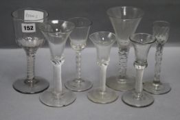 Seven pieces of 18th century glasses tallest 19.5cm