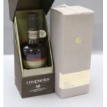 A boxed bottle of Glenkinchie and a boxed bottle of Longmuran Non-chill filtered
