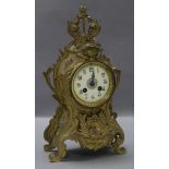 A French bronze Louis XV style mantel clock height 36cm