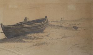 Attributed to James Starkpencil on paperA beached rowing boat14 x 24cm