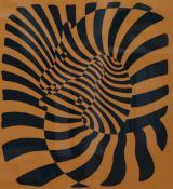 Victor Vasarely, set of 3 modern limited edition abstract prints, Zebra couple, 45 x 39cm