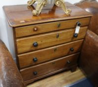 A Georgian mahogany chest, fitted four graduated long drawers, on bracket feet W.80cm