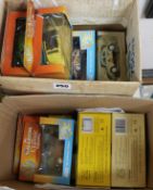 Two boxes of model cars