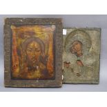 Two painted icons largest 32 x 27cm