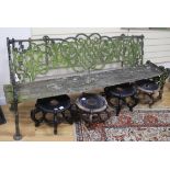 A Victorian cast iron garden bench W.190cm