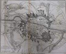 A collection of thirty six 18th century uncoloured siege or battle maps for the Tower of: Tournay