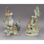 Two Lladro squirrel groups height 24cm