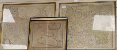 IOH MATTHIAE HASII map of Siberia, 1739 and Tobia Majero map Ducatus Litvaniae 1749 and 3 other maps