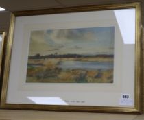 Sydney Grant Rowe (1861-1928), watercolour, estuary scene, signed, 23 x 38cm