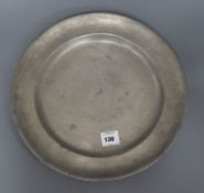 A pewter plate