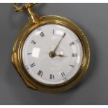 An early 19th century gilt metal pair cased keywind verge pocket watch by Edward Palmer.