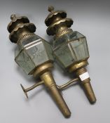 A pair of carriage lamps