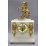 An alabaster gilt mounted clock height 46cm