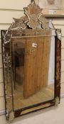 A Venetian etched glass framed wall mirror W.48cm