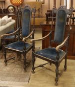 A set of eight Gothic style high back dining chairs (6 and 2)