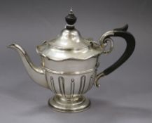 A late Victorian silver bachelor's teapot, Sheffield, 1893, gross 8.5 oz.