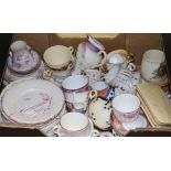 A quantity of mixed 19th century tea ware and other ceramics