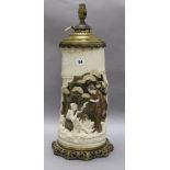 A large Royal Worcester faux bamboo oil lamp base, modelled by James Hadley height 55cm