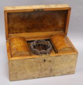 A walnut tea caddy length 30cm