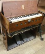 A 19th century portable harmonium W.79cm