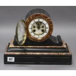 A French marble mantel clock height 23cm