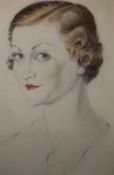 1930's English School, watercolour, portrait of a lady, dated 1933, 48 x 31.5cm