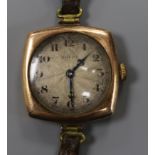 A lady's early 20th century Rolex manual wind wrist watch, with sunburst Arabic dial.