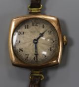 A lady's early 20th century Rolex manual wind wrist watch, with sunburst Arabic dial.