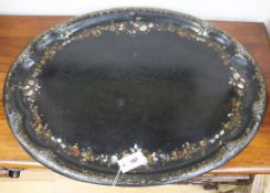 A papier mache tray