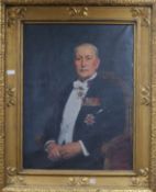 Thomas Eyre Macklin (1867-1943), oil on canvas, portrait of a knighted gentleman, signed and dated