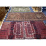 Two Afghan rugs and a Persian rug