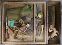 Two Moseley & Sons planes, a quantity of tools and chest