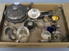 A quantity of mixed silver and plated wares