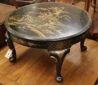 A 1920's lacquer low table W.68cm