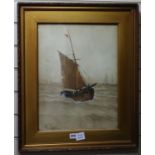 Thomas Bush Hardy, watercolour, A Fresh Breeze, an early work signed Tom Hardy, 46 x 35cm