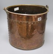 A 19th century copper coal box height 31cm