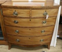 An early 19th century mahogany five drawer chest W.97cm
