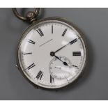 An Edwardian silver keywind chronometer pocket watch by JH Steward, London.