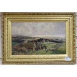 Sidney Pike, oil on canvas, Shoreham from Lancing, signed and dated 1902, 30 x 50cm