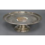 A Birks pierced sterling silver pedestal dish, 22cm, 9.5 oz.