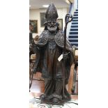 A Spanish carved wood figure of a saint, 19th century, height 98cm