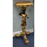 A pair of Blackamoor gilt stands base W.45cm