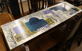 Terence Conran, "Scenes of London", table after John Piper for Heals W.114cm