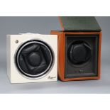 A Rapport Automatic mains-operated watch winder and an Underwood battery-operated leather-clad