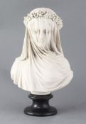 A. Filli. A resin bust of a veiled bride height 35cm