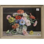 Amy Reeve Fowkes (1886-1968), watercolour, still life of chrysanthemums, signed, 41 x 54cm